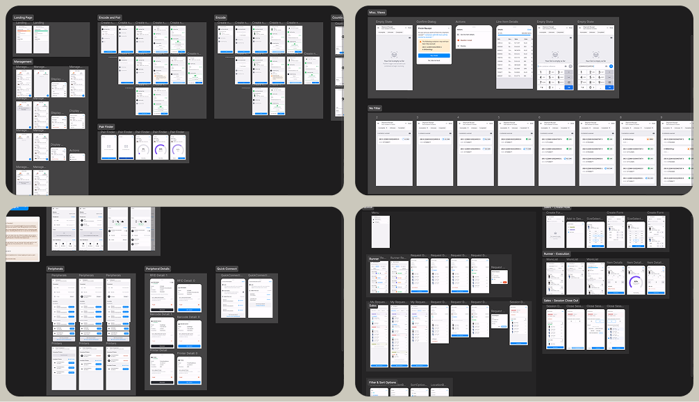 Several Figma files showing workflow prototypes.